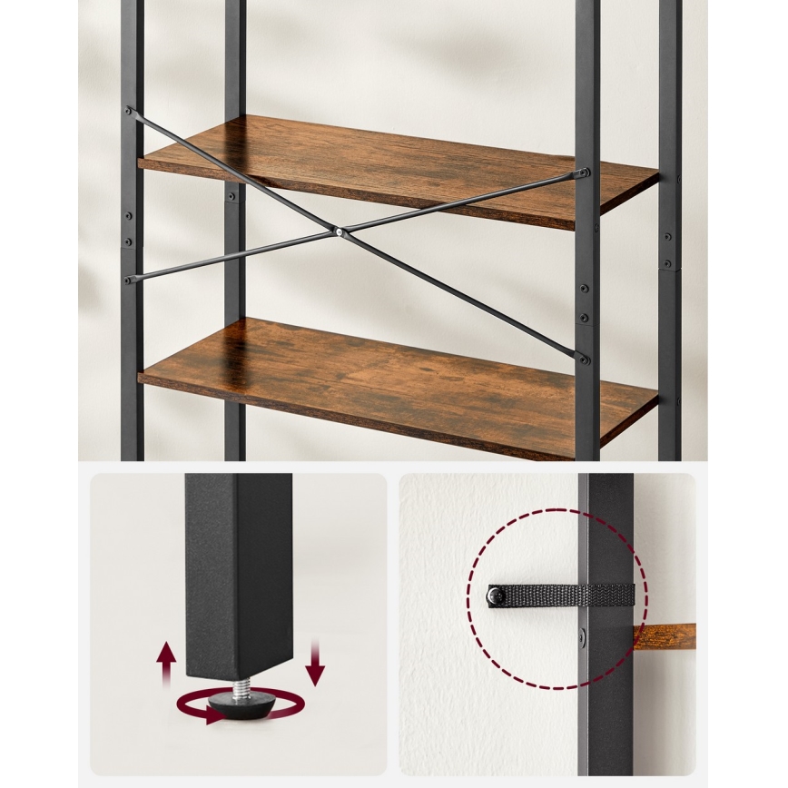 Grāmatu plaukts NAVARO brūns/melns