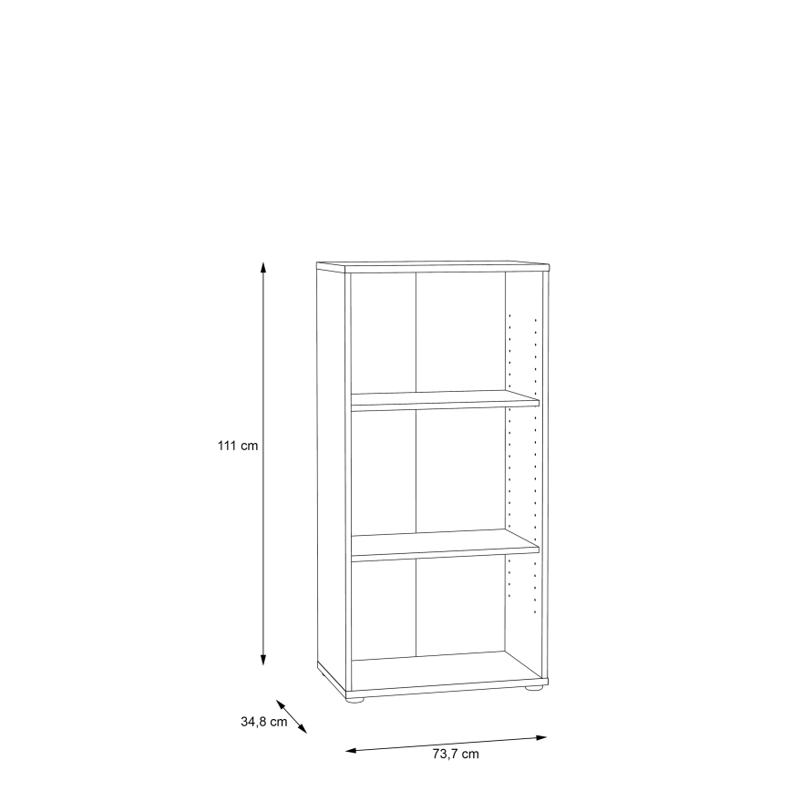 Grāmatu plaukts URAN — ozols Artisan