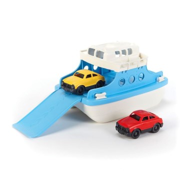 Green Toys - Prāmis ar automašīnām balta/zila