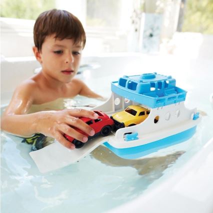 Green Toys - Prāmis ar automašīnām balta/zila