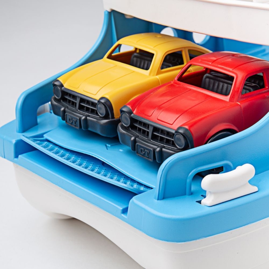 Green Toys - Prāmis ar automašīnām balta/zila