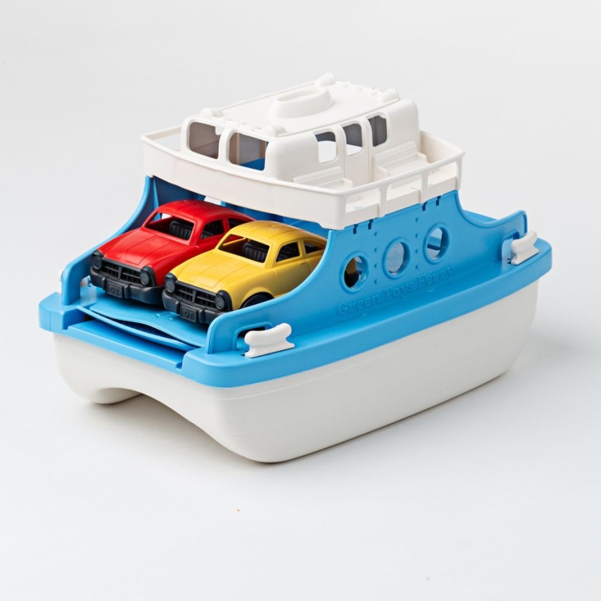 Green Toys - Prāmis ar automašīnām balta/zila