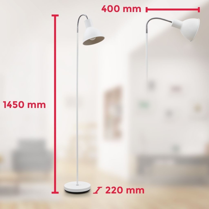 Grīdas lampa 1xE27/25W/230V balta