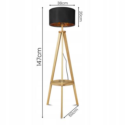 Grīdas lampa 1xE27/40W/230V melna