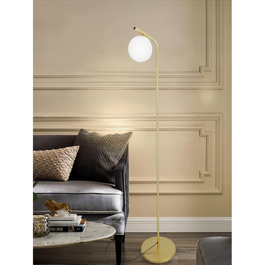 Grīdas lampa 1xE27/40W/230V zelta/balta