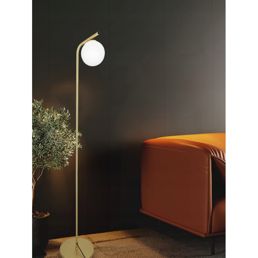 Grīdas lampa 1xE27/40W/230V zelta/balta