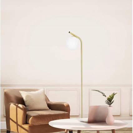 Grīdas lampa 1xE27/40W/230V zelta/balta