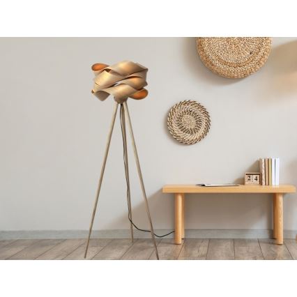 Grīdas lampa 1xE27/60W/230V masīvkoks/finieris/osis