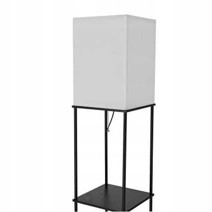 Grīdas lampa ar plauktiem, 1xE27/40W/230V, melna/balta