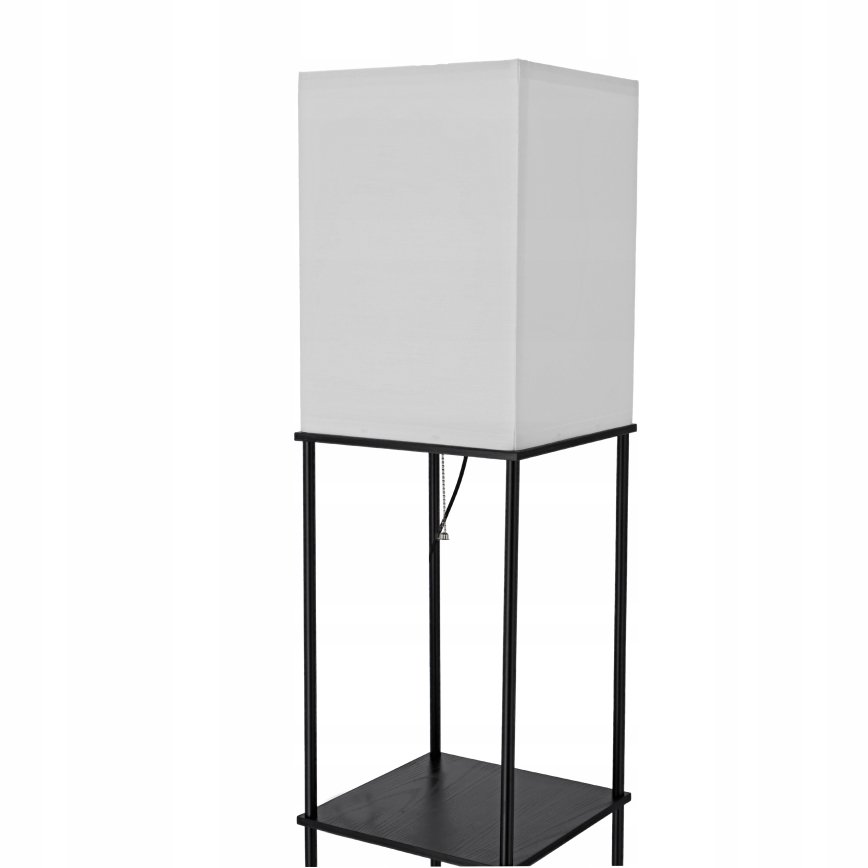 Grīdas lampa ar plauktiem, 1xE27/40W/230V, melna/balta