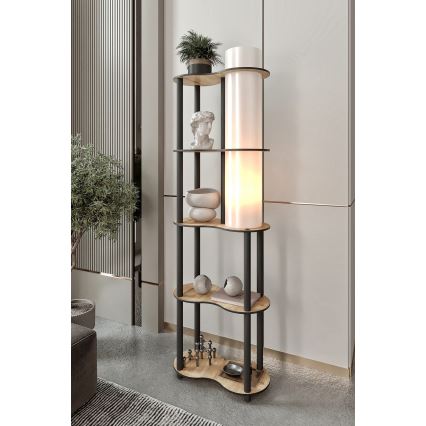 Grīdas lampa ar plauktiem NOTO 1xE27/40W/230V bēša/melna
