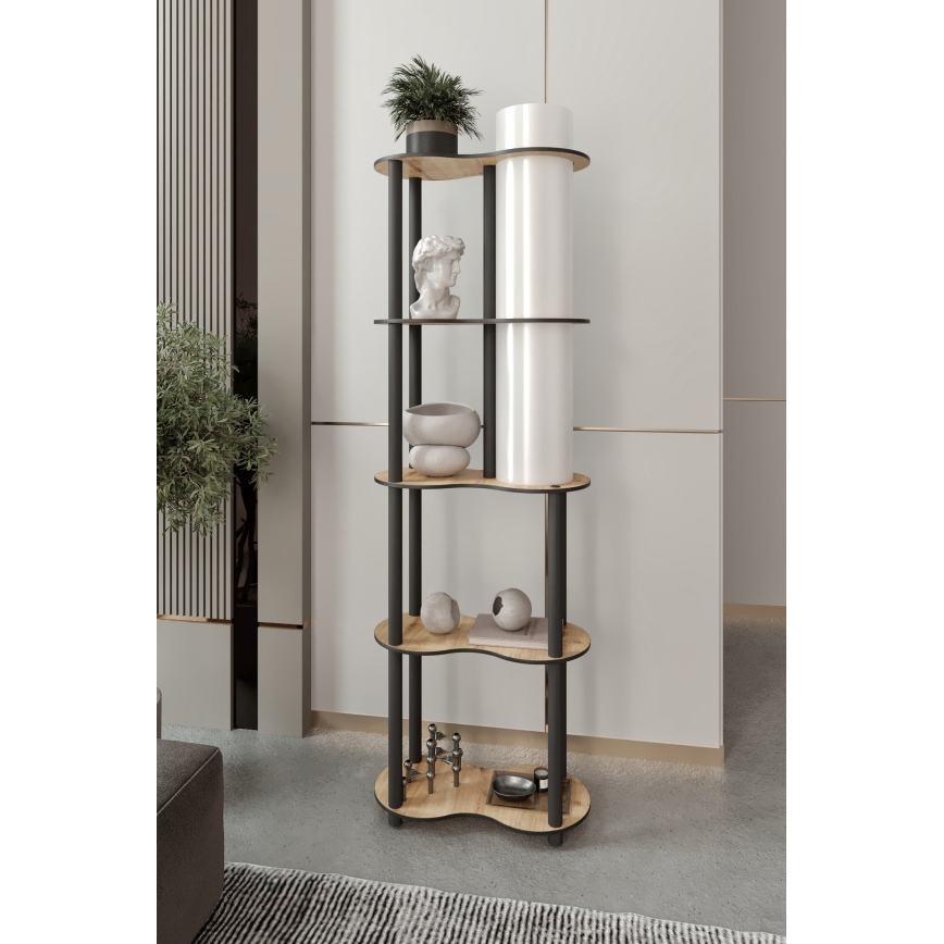 Grīdas lampa ar plauktiem NOTO 1xE27/40W/230V bēša/melna