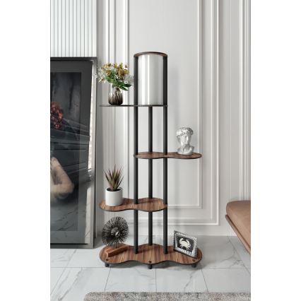 Grīdas lampa ar plauktiem NOTO 1xE27/40W/230V brūna/melna