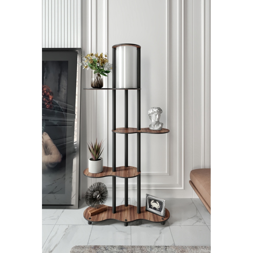 Grīdas lampa ar plauktiem NOTO 1xE27/40W/230V brūna/melna