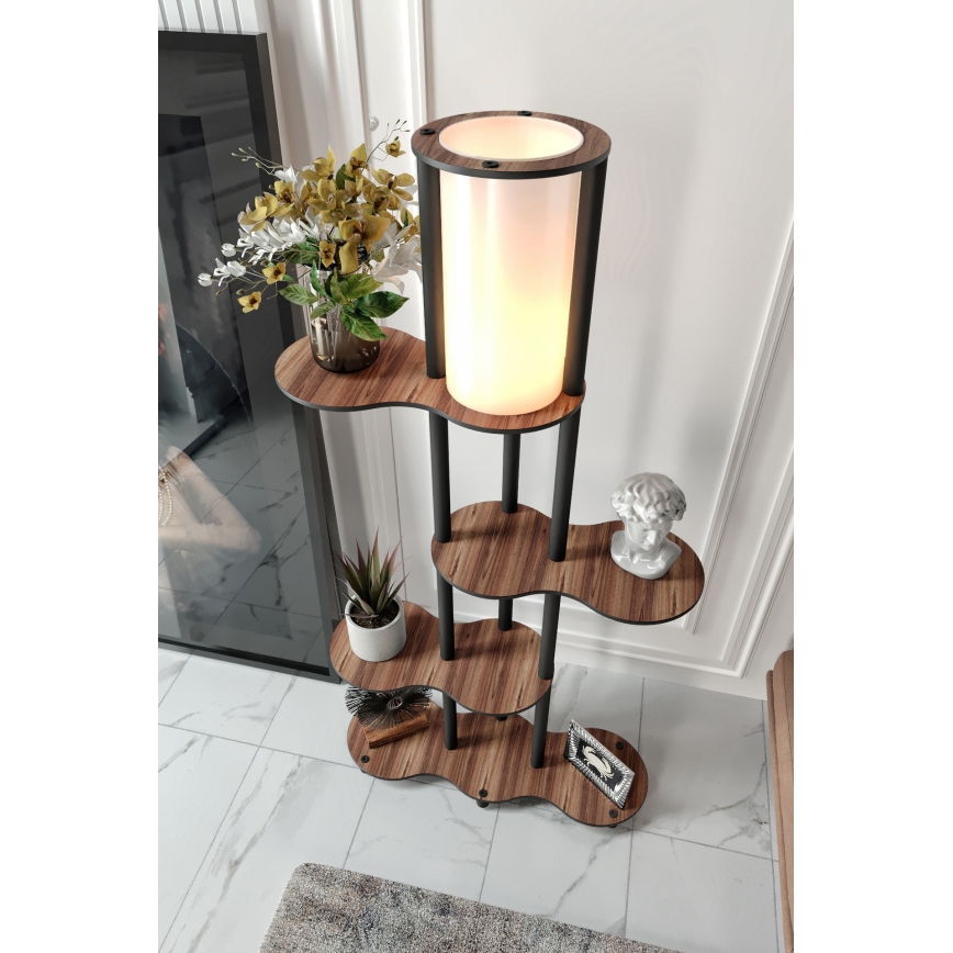 Grīdas lampa ar plauktiem NOTO 1xE27/40W/230V brūna/melna