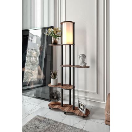 Grīdas lampa ar plauktiem NOTO 1xE27/40W/230V brūna/melna