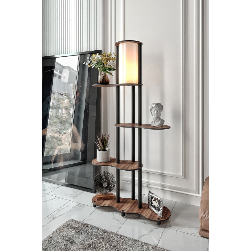 Grīdas lampa ar plauktiem NOTO 1xE27/40W/230V brūna/melna