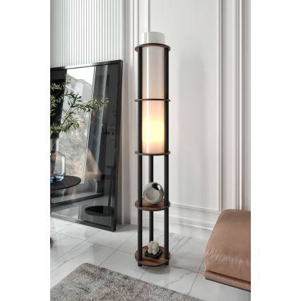 Grīdas lampa ar plauktiem NOTO 1xE27/40W/230V brūna/melna