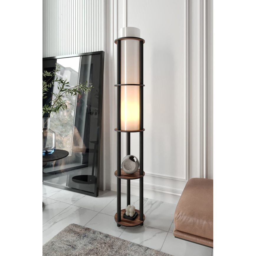 Grīdas lampa ar plauktiem NOTO 1xE27/40W/230V brūna/melna