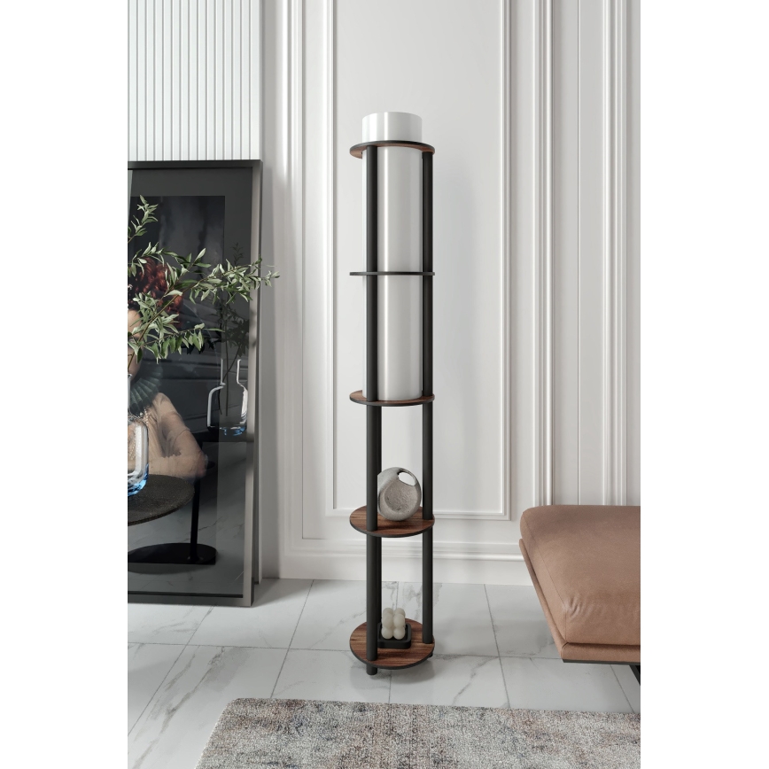 Grīdas lampa ar plauktiem NOTO 1xE27/40W/230V brūna/melna
