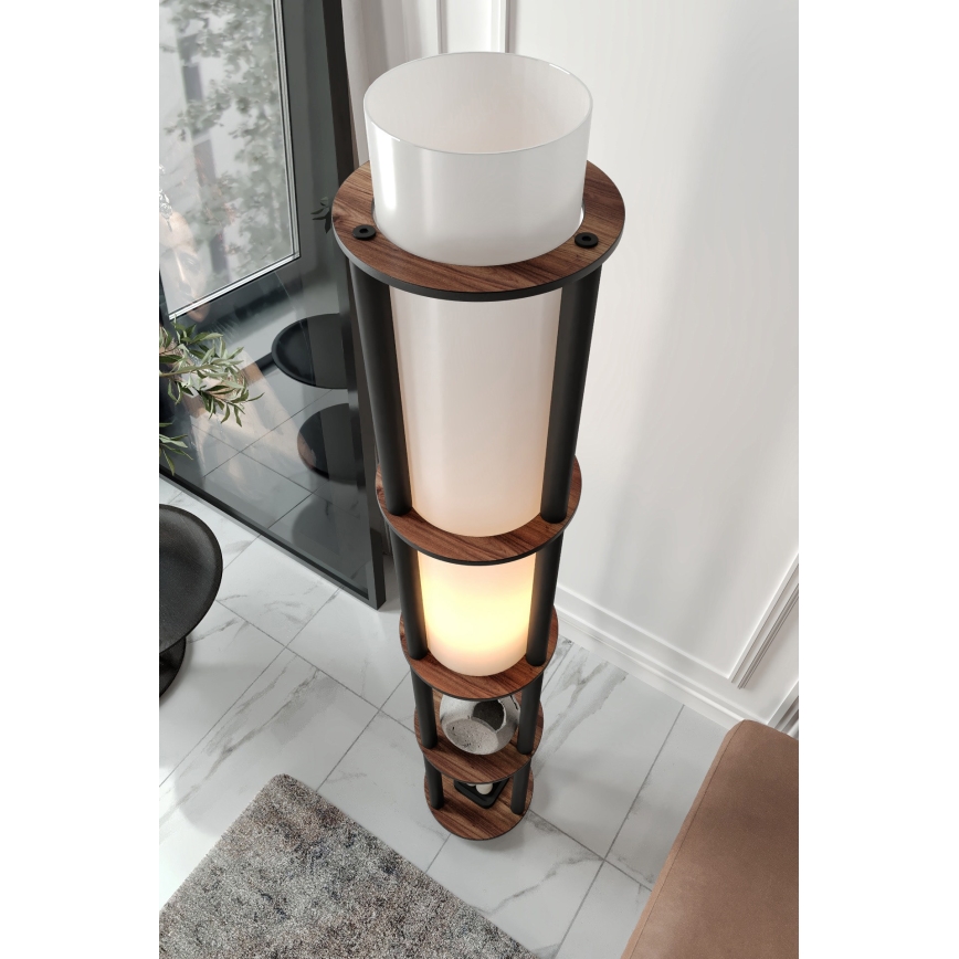 Grīdas lampa ar plauktiem NOTO 1xE27/40W/230V brūna/melna