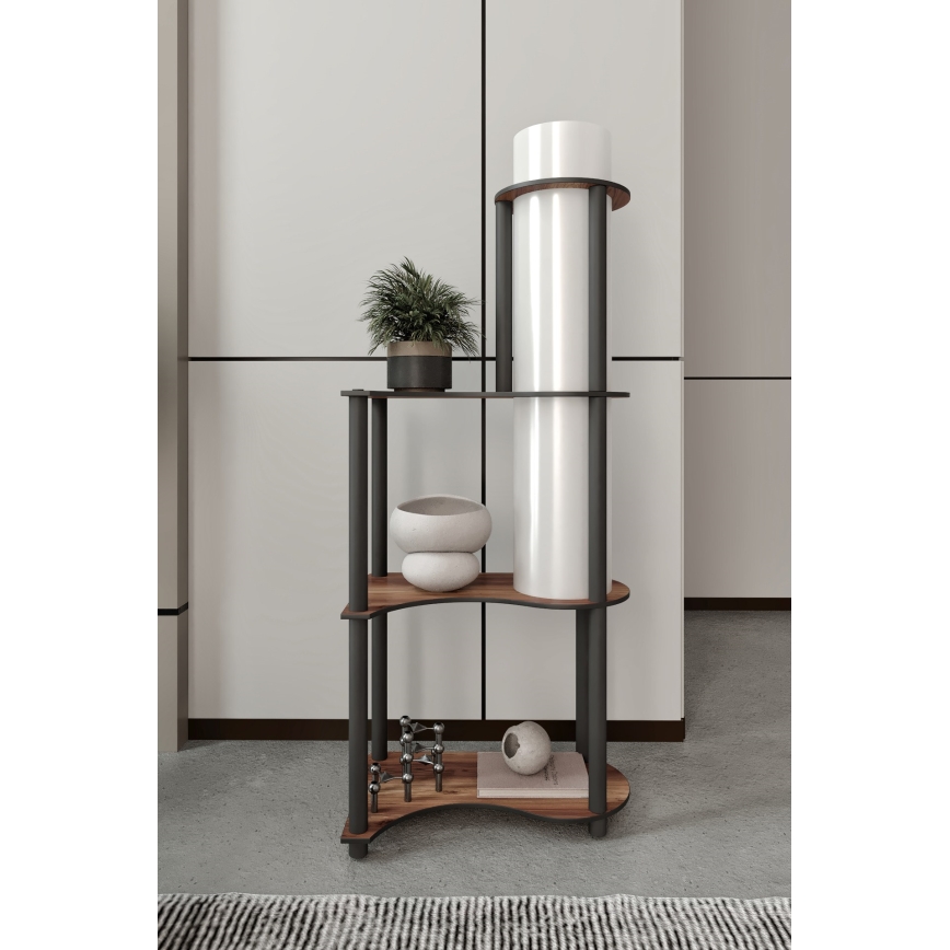 Grīdas lampa ar plauktiem NOTO 1xE27/40W/230V brūna/melna