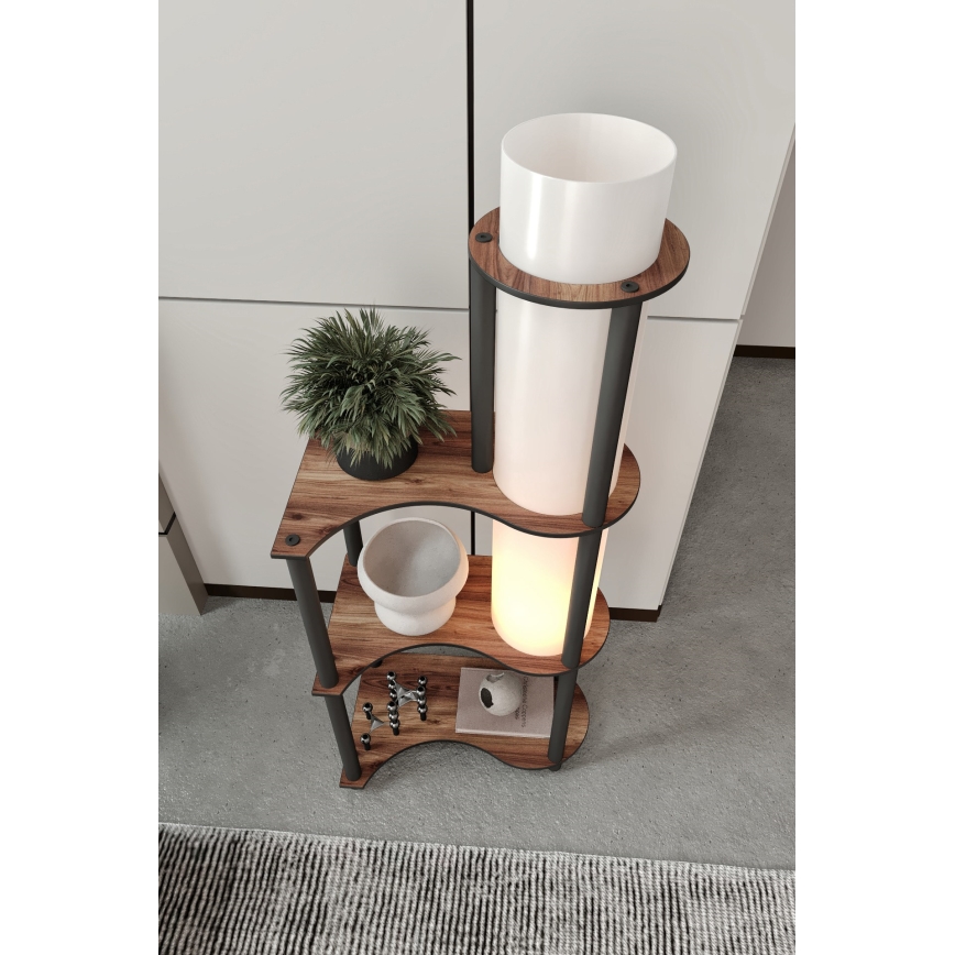 Grīdas lampa ar plauktiem NOTO 1xE27/40W/230V brūna/melna