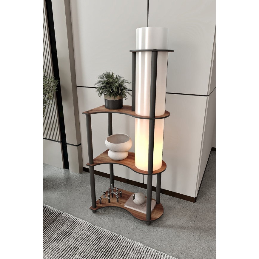 Grīdas lampa ar plauktiem NOTO 1xE27/40W/230V brūna/melna