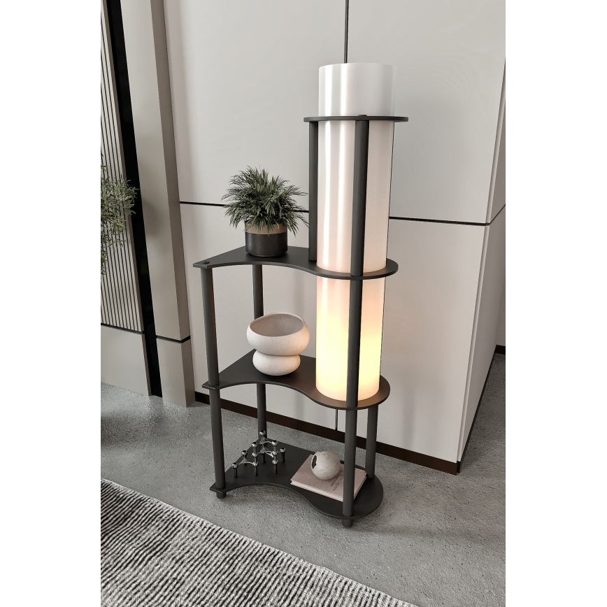 Grīdas lampa ar plauktiem NOTO 1xE27/40W/230V melna