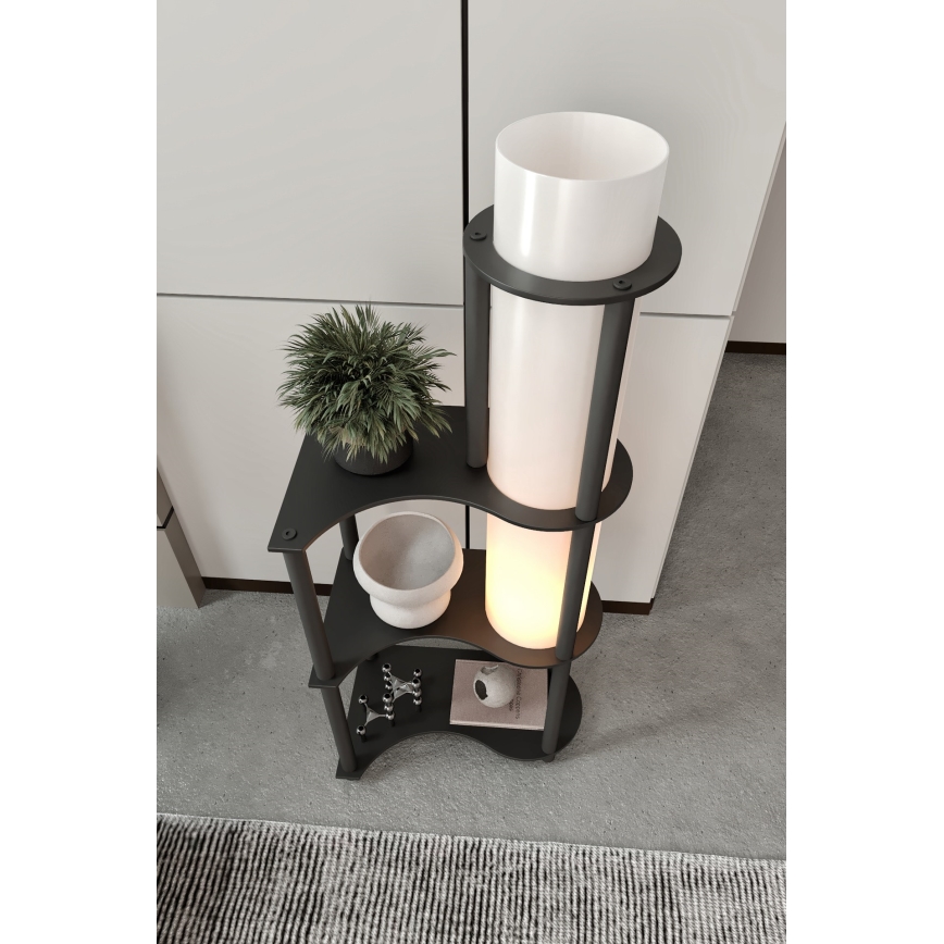 Grīdas lampa ar plauktiem NOTO 1xE27/40W/230V melna