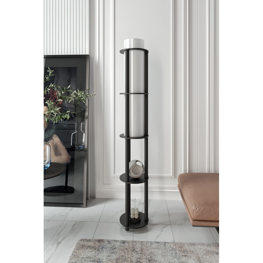 Grīdas lampa ar plauktiem NOTO 1xE27/40W/230V melna