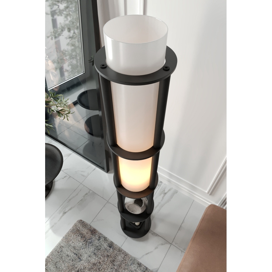 Grīdas lampa ar plauktiem NOTO 1xE27/40W/230V melna