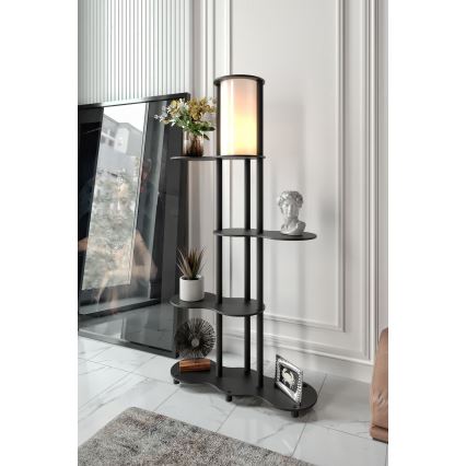 Grīdas lampa ar plauktiem NOTO 1xE27/40W/230V melna