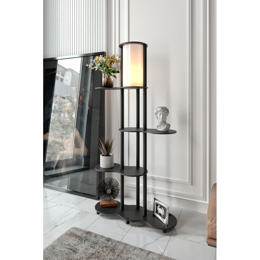 Grīdas lampa ar plauktiem NOTO 1xE27/40W/230V melna