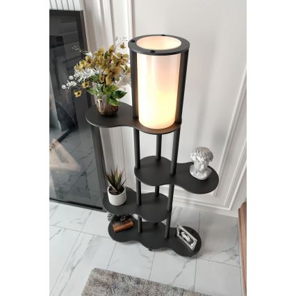 Grīdas lampa ar plauktiem NOTO 1xE27/40W/230V melna