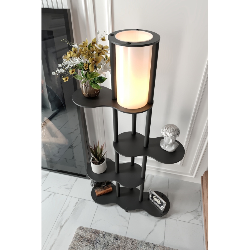 Grīdas lampa ar plauktiem NOTO 1xE27/40W/230V melna