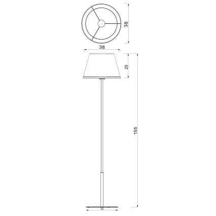 Grīdas lampa ARDEN 1xE27/15W/230V bēša