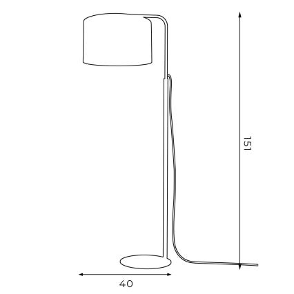 Grīdas lampa ARDEN 1xE27/60W/230V melna/zelta