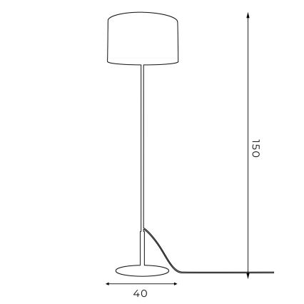 Grīdas lampa ARDEN 1xE27/60W/230V melna/zeltaina