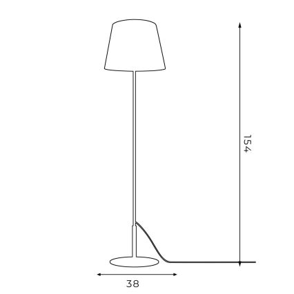 Grīdas lampa ARDEN 1xE27/60W/230V melna/zeltaina