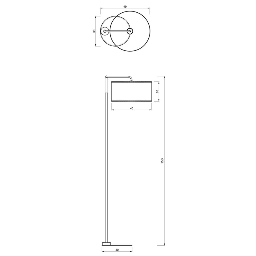 Grīdas lampa ATLANTA 1xE27/60W/230V