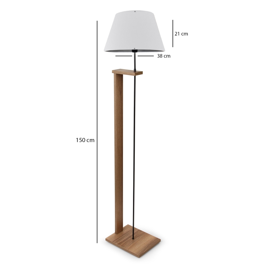 Grīdas lampa AYD 1xE27/40W/230V balta/brūna