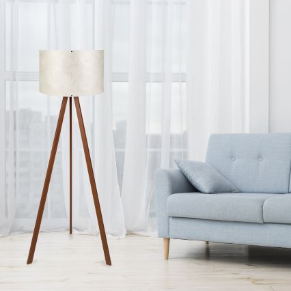 Grīdas lampa AYD 1xE27/40W/230V balta/brūna