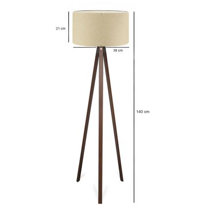 Grīdas lampa AYD 1xE27/40W/230V bēša/brūna
