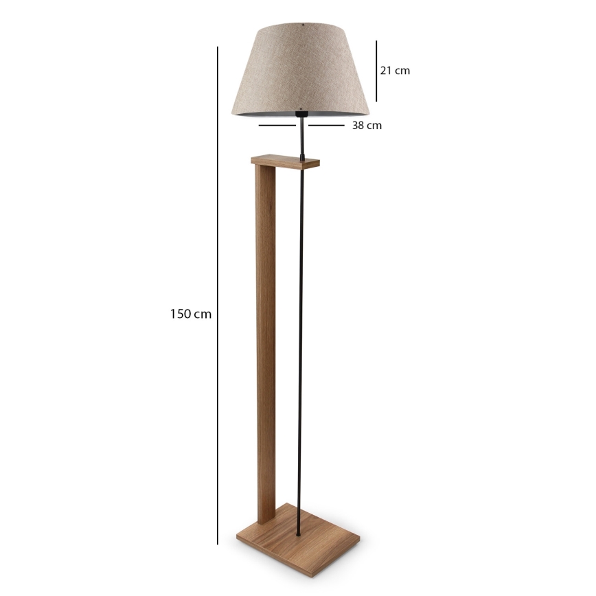 Grīdas lampa AYD 1xE27/40W/230V bēša/brūna