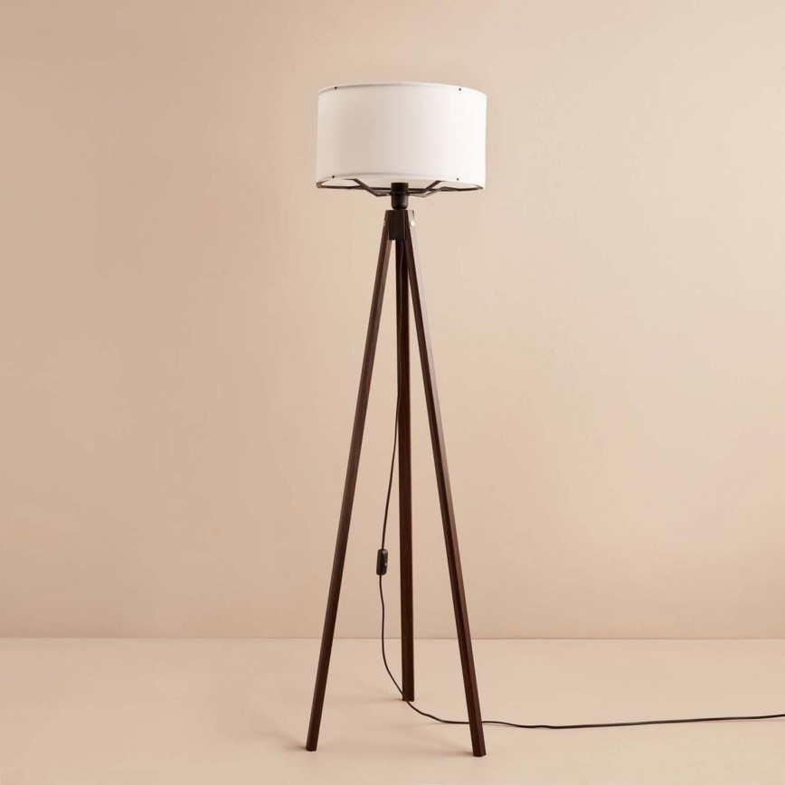 Grīdas lampa AYD 1xE27/40W/230V brūna/balta