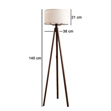 Grīdas lampa AYD 1xE27/40W/230V brūna/balta