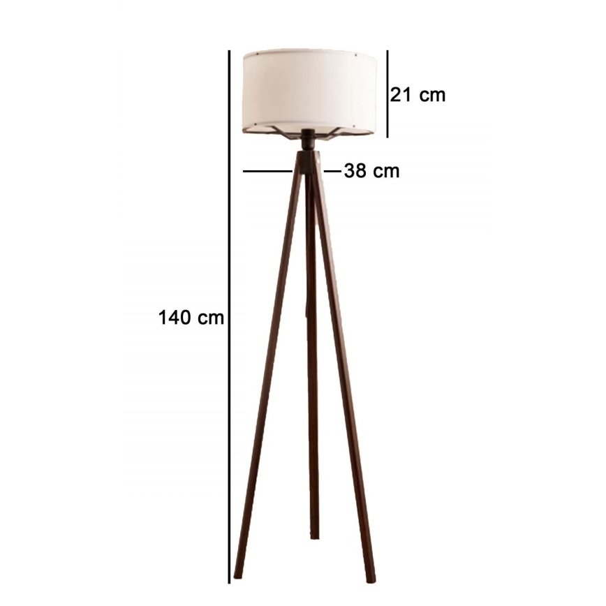 Grīdas lampa AYD 1xE27/40W/230V brūna/balta