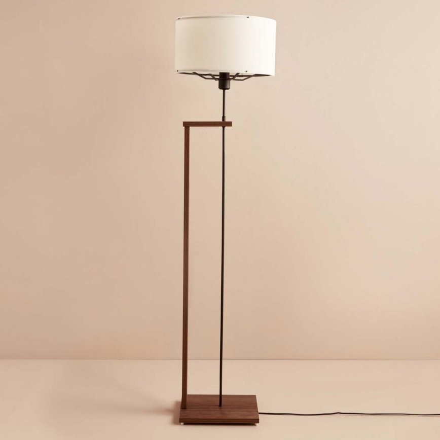 Grīdas lampa AYD 1xE27/40W/230V brūna/balta