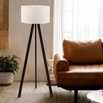 Grīdas lampa AYD 1xE27/40W/230V brūna/balta